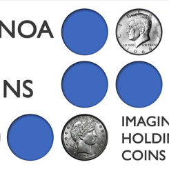 Imagination holding coins 